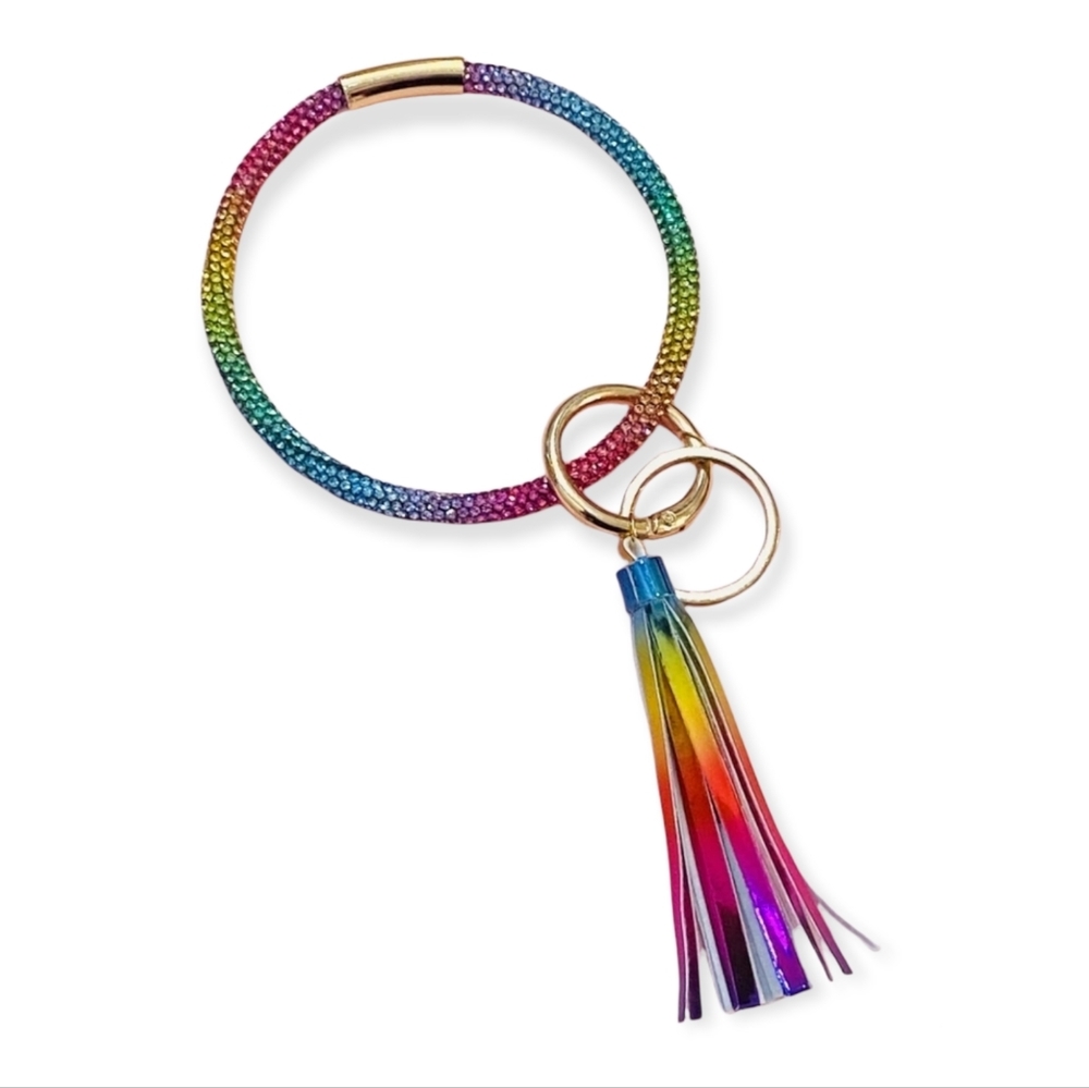 Bangle Rhinestone Tassel Key Ring